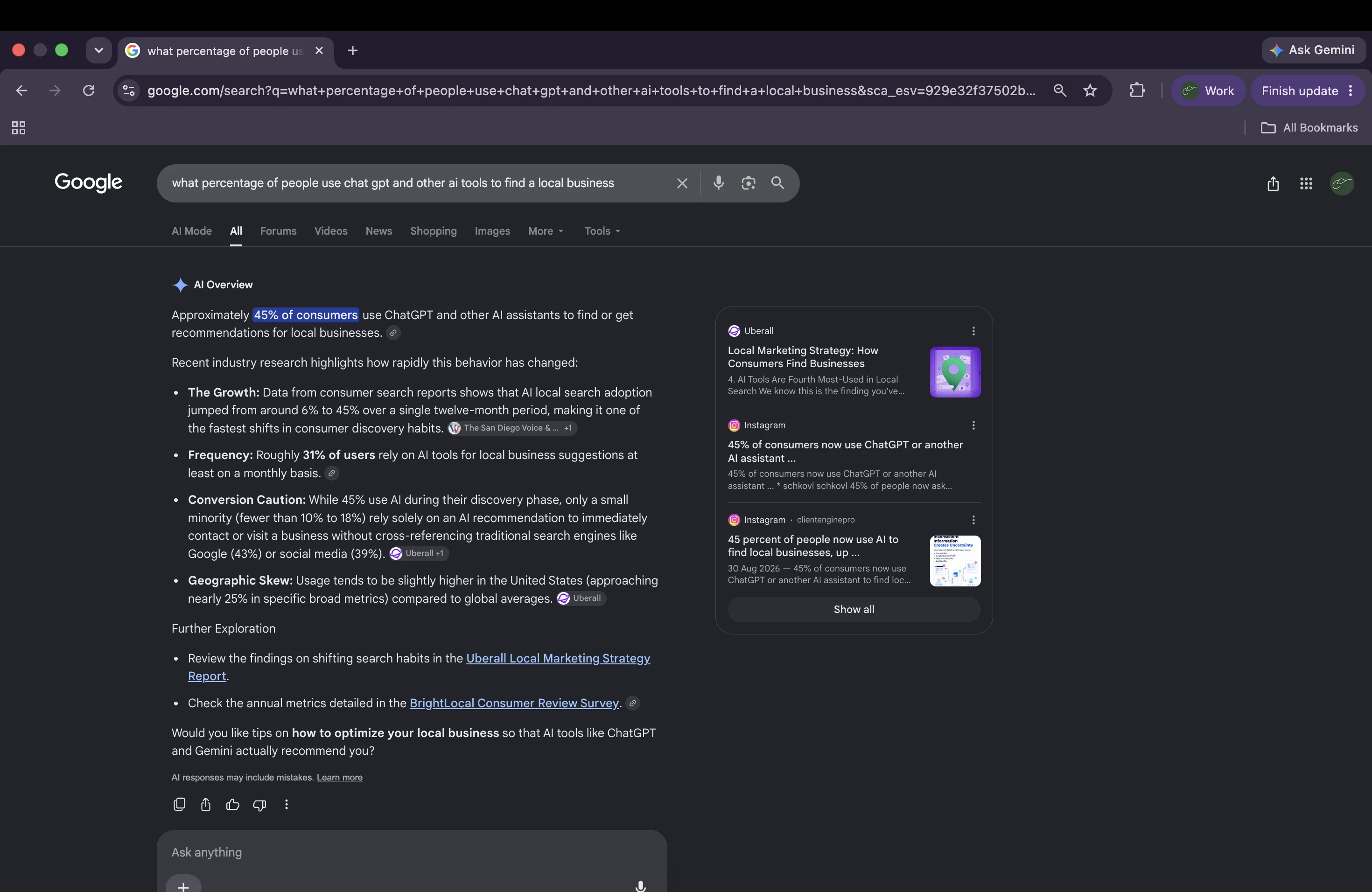 AI assistants recommending local businesses