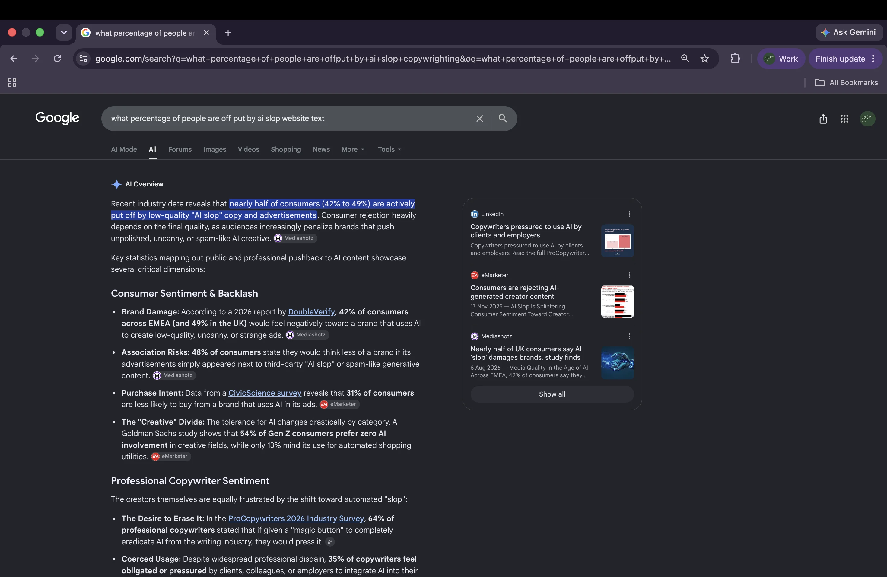 AI-generated website comparison